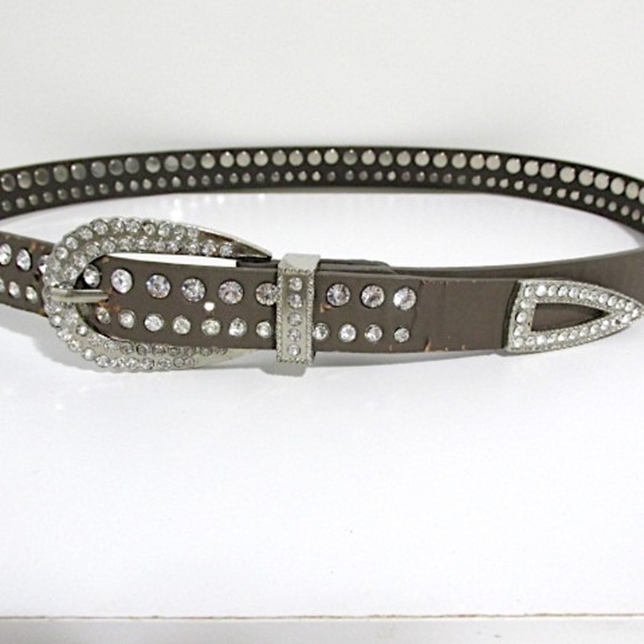 VTG Tan Rhinestone Belt - Picture 3 of 7